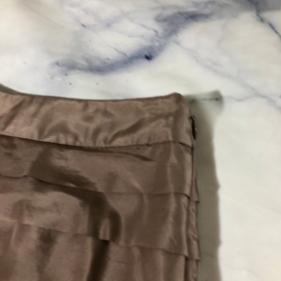 Loft Silk Taupe Tiered Layered Pencil Skirt - Picture 4 of 8
